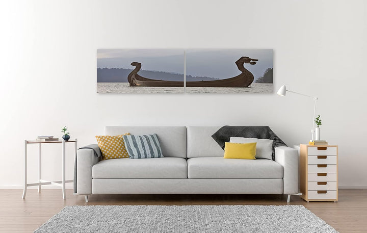 islandburner Bild auf Leinwand Wikinger Schiff In Walchensee Bilder Wandbilder Poster Leinwand 160x4