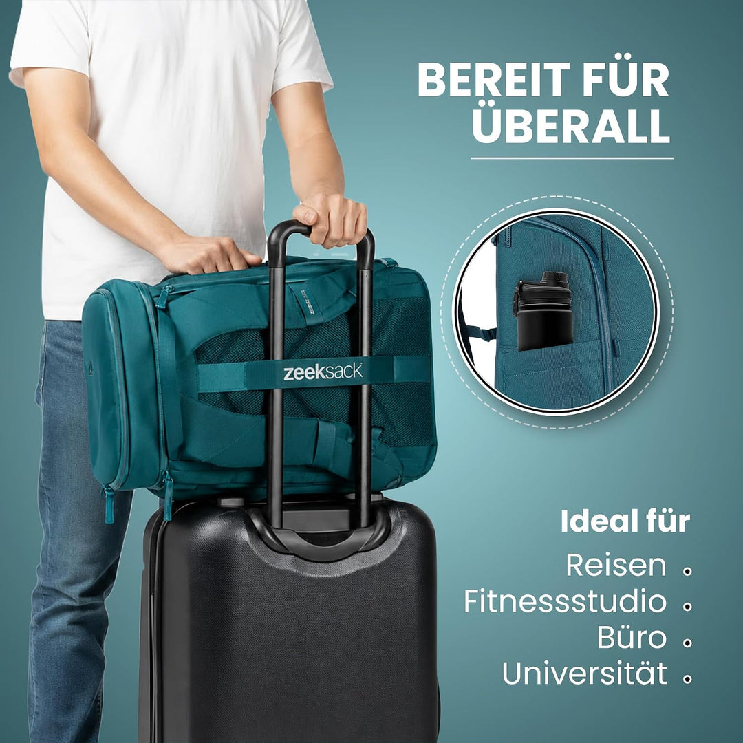 Zeeksack The Organizer 20L, Petrol - Handgepäck-Rucksack 15" Laptopfach | 2 Verstellbare Trenner, RF