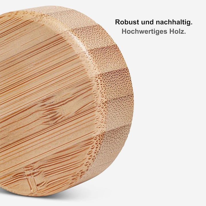 Greeano Gewürzgläser Set mit Holzdeckel [24x 120ml] und 300 Gewürzetiketten [DE] - Gewürzgläser ecki