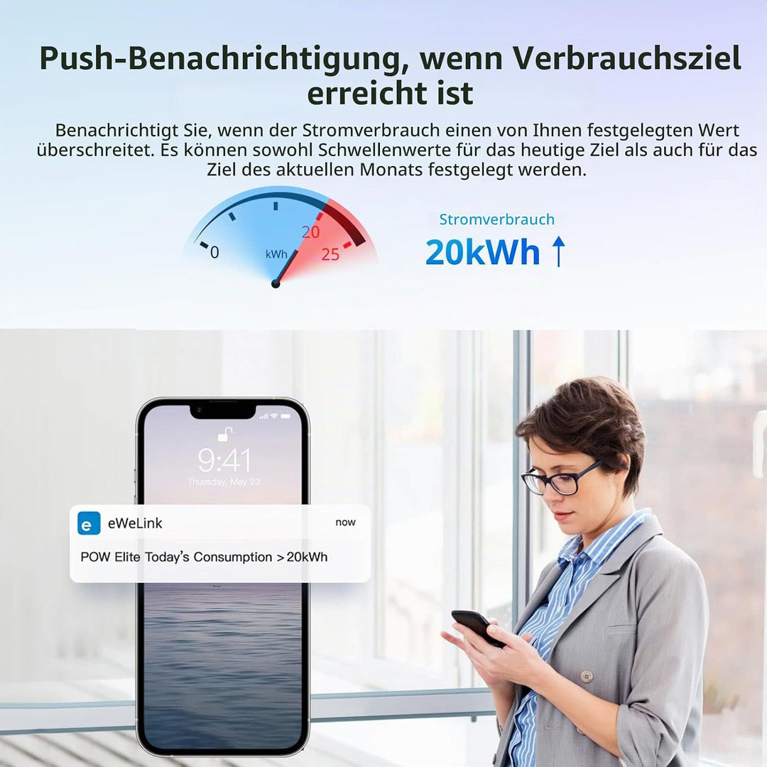 SONOFF Stromzähler Hutschiene Wlan 1 Phasen, Smart Energiezähler mit Stromverbrauchsmessung und Über