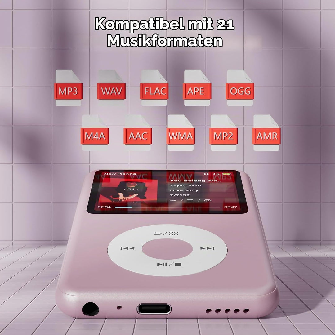 Innioasis Y1 64GB MP3 Player - Zeitlose Klasse: Touch Wheel-Steuerung, Bluetooth, Video-Player, Hörb