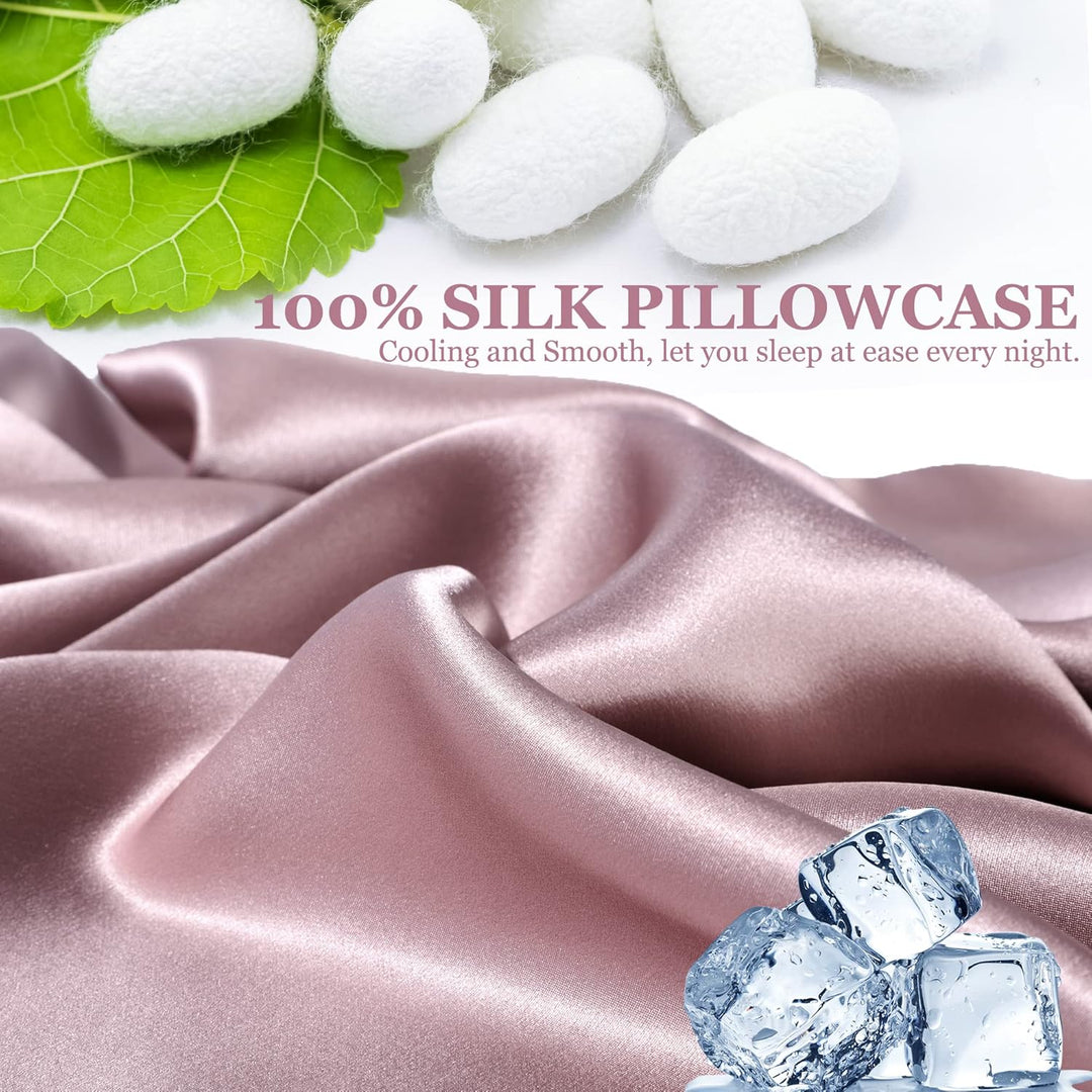 PiccoCasa 22 Momme 100% Seide Kissenbezug Haar- und Hautpflege Kissenhülle Maulbeerseide Kopfkissenb