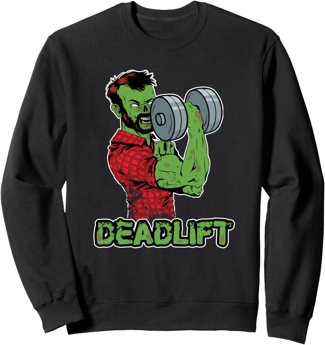 Lustiges Bodybuilding Gewichtheben Zombie Kreuzheben Sweatshirt
