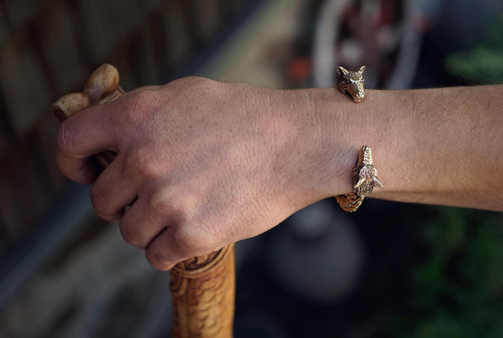 Windalf Wikinger Damen Armreif STARK Ø 5.6 cm Skandinavischer Armschmuck Handarbeit Bronze