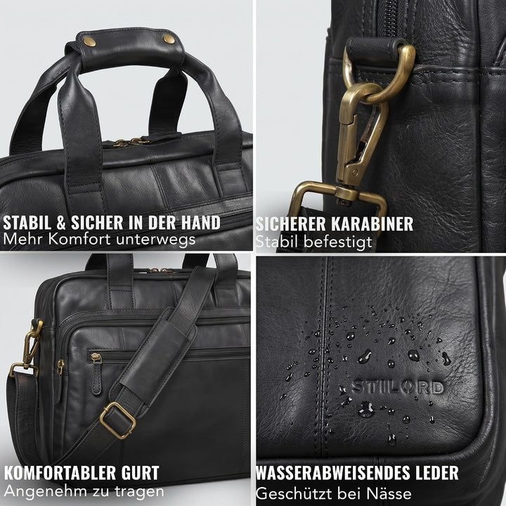 STILORD 'Experience' Vintage Lehrertasche Leder gross für Herren Damen XL Aktentasche Business Schul