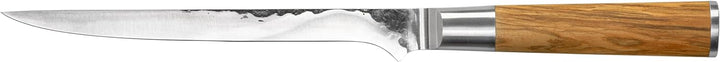 Forged Olive Filetiermesser 18cm, für Fisch und Fleisch, Fischmesser, in Holzkiste
