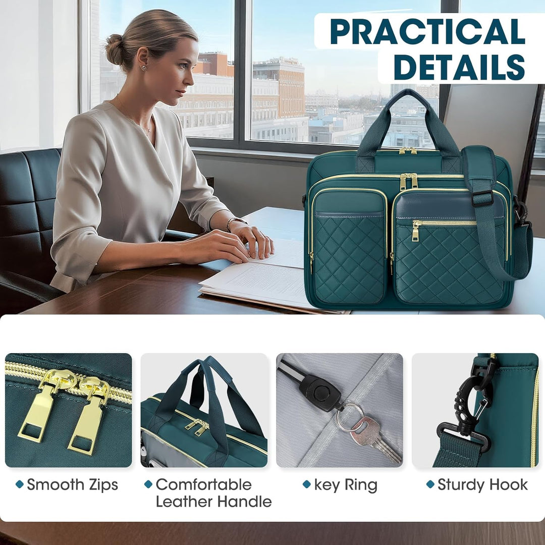 RAINSMORE Laptoptasche 17,3 Zoll für Damen Laptop Aktentasche Wasserdichte Laptop Notebook Tasche Bu