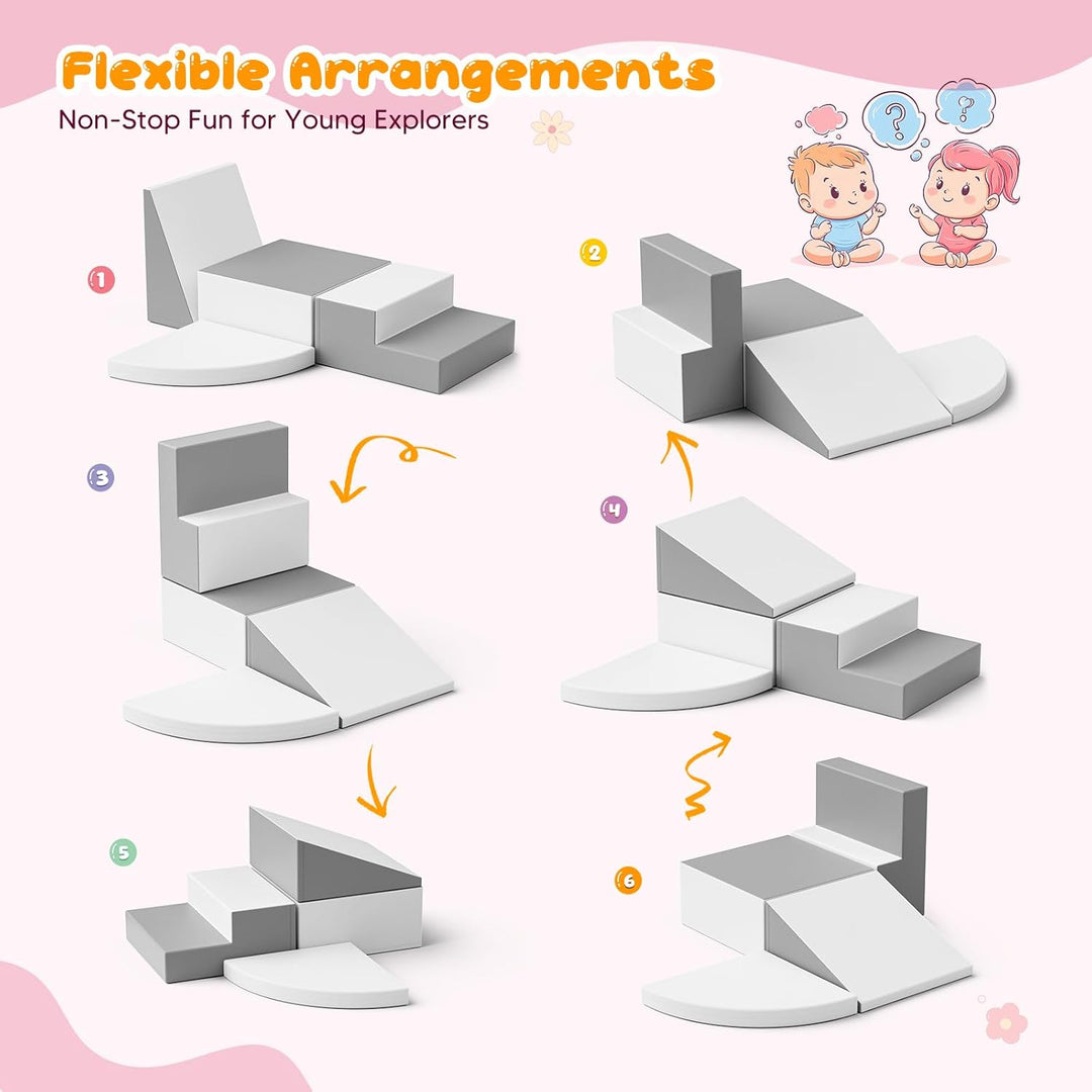 Baby-Schaumstoffbausteine, XXL Softplay-Set für Kleinkinder von 1–3 Jahren, Baby-Kletterturm mit Rut
