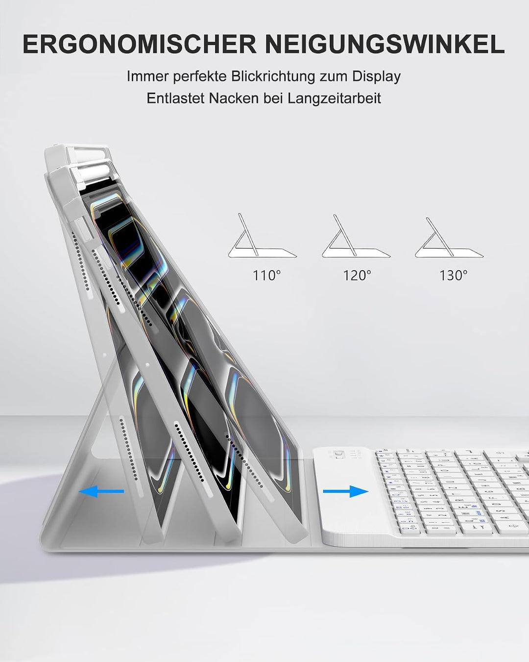 Für iPad Pro 11 M5/M4 (2025/2024) Hülle mit Tastatur QWERTZ | Hülle für iPad Pro 11" M5/M4 (2025/202