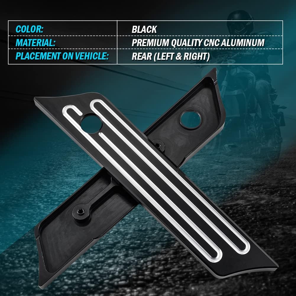 KATUR Motorrad Satteltaschenverschlüsse Abdeckung Schwarz Chrom Tiefer Kantenschliff CNC Hard Billet
