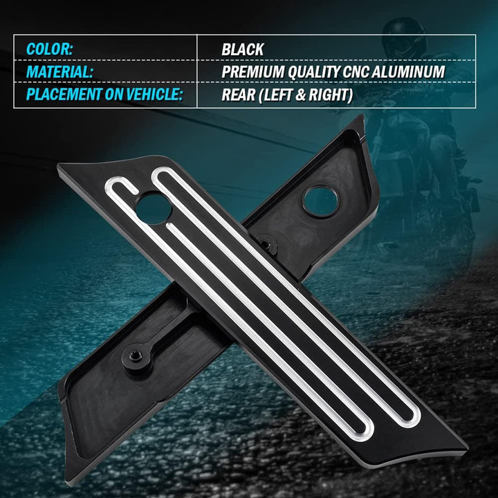 KATUR Motorrad Satteltaschenverschlüsse Abdeckung Schwarz Chrom Tiefer Kantenschliff CNC Hard Billet