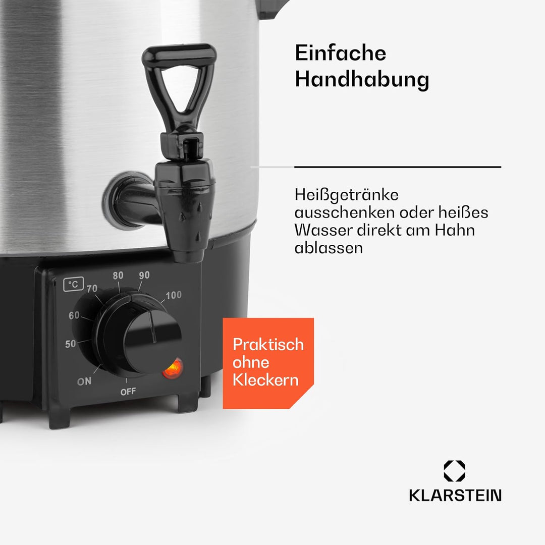 Klarstein Biggie Eco Einkochautomat & Getränkespender, 1000W, 30-100 °C, 9 Liter Nutzvolumen, Zapfha