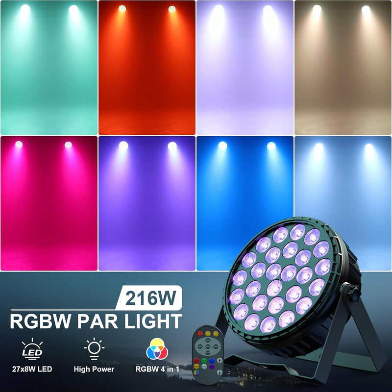 LED Par licht Strahler, Bühnenlicht 27 * 8W RGBW LEDs Scheinwerfer DMX512 Discolicht Partylicht für