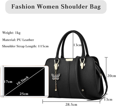 FANDARE Damen Handtasche Tote Beutel PU-Leder Umhängetaschen Schultertasche Wasserdicht Henkeltasche