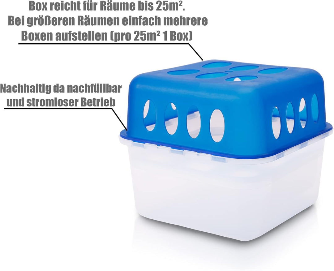 BigDean 4x Luftentfeuchter Feuchtigkeits-Stopper mit 8 x 400g Nachfüll-Beutel Granulat – Feuchtigkei
