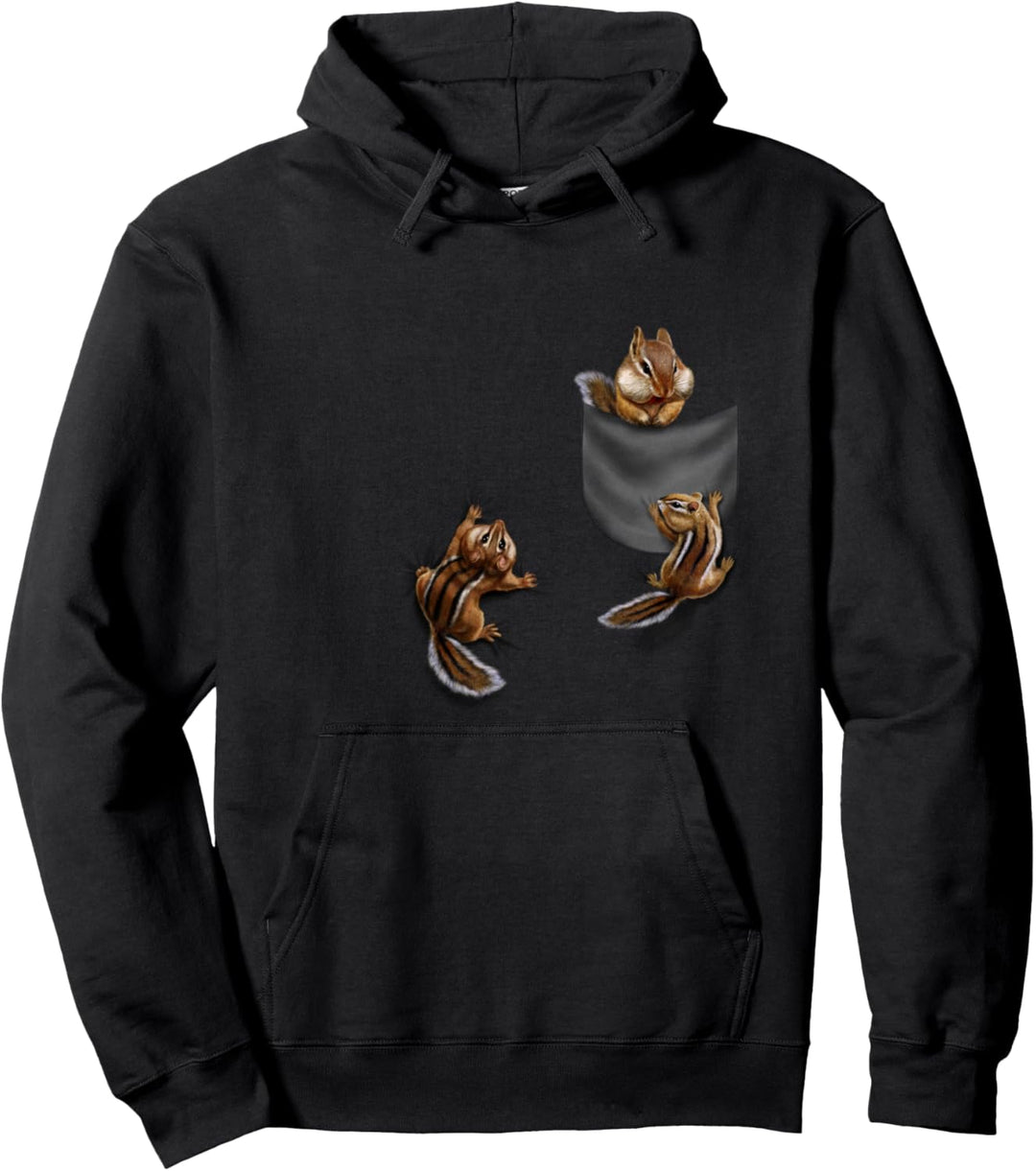 Eichhörnchen spielt in der Tasche Pullover Hoodie