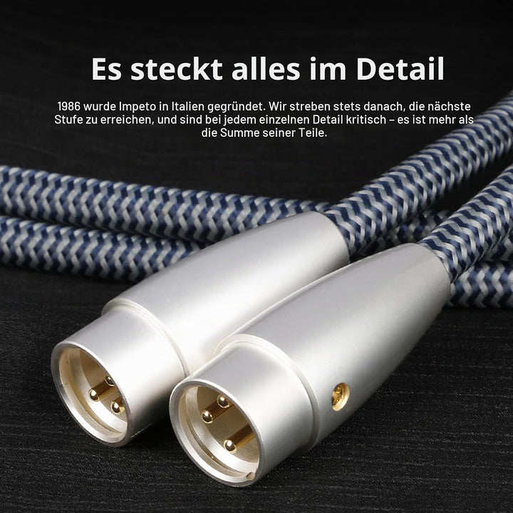 Impeto high end Audiophile XLR Kabel, hifi Mikrofonkabel, 3-Pin XLR Stecker auf Buchse Mikrofonkabel