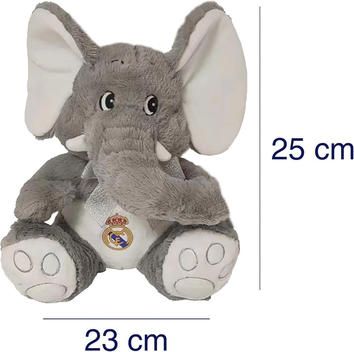 CyP Brands Real Madrid Plüschfigur, Elefant, 25 cm, Grau, offizielles Produkt