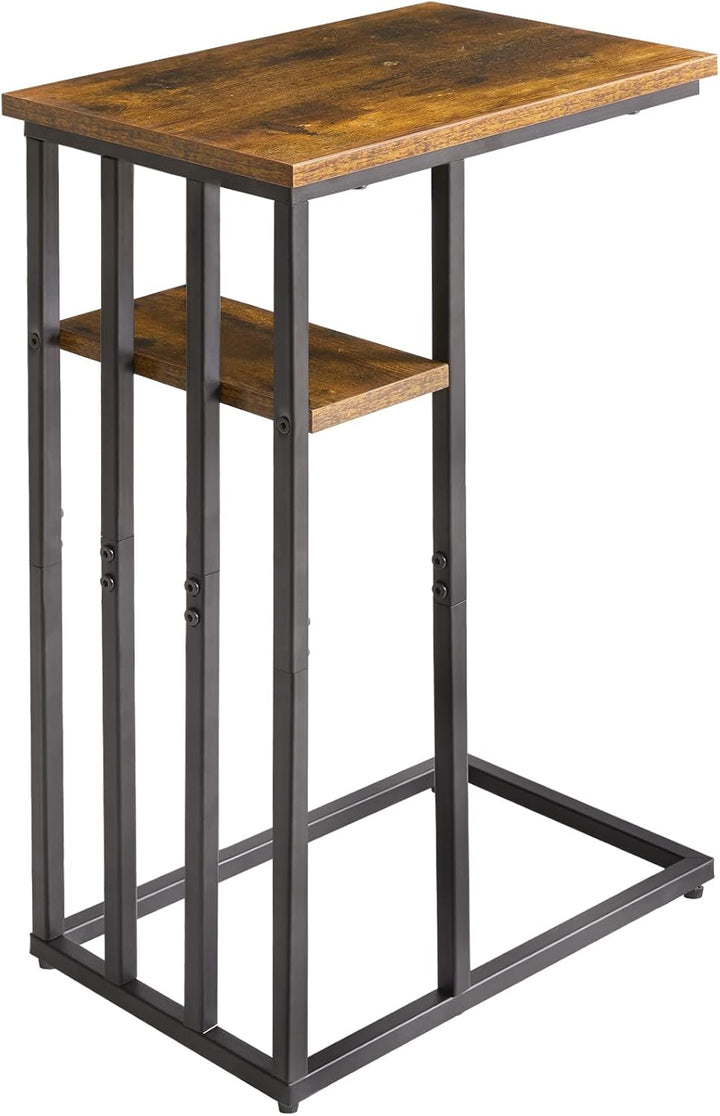 IBUYKE Beistelltisch, C-Form, Laptoptisch, Kleiner Sofatisch, Sofatisch mit Rollen, Wohnzimmertisch