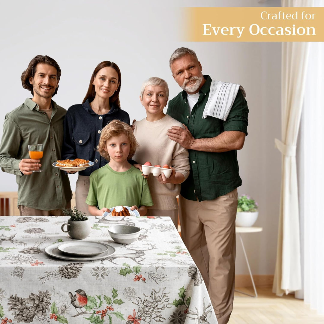 Maison d' Hermine Christmas Dew 100% Baumwolle Tischdecke für Küche | Abendessen | Tischplatte | Dek