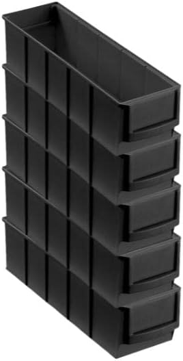 SparSet 5x Leitfähige Industriebox 300 S | HxBxT 8,1x9,1x30cm | 1,6 Liter | ESD, Sichtlagerkasten, S