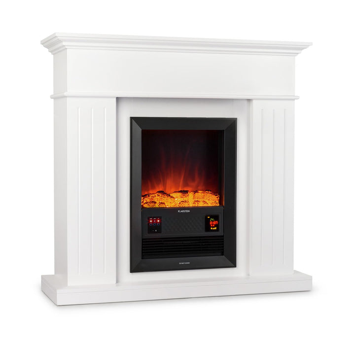 Klarstein Chamonix Kamin elektrisch, Retro Elektrokamin Nostalgie Elektro Kamin mit Heizlüfter (35cm