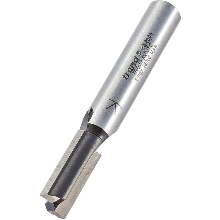 Trend Trade Zweischneidiger Fräser, 8 mm Schaft, 8 mm Schnittdurchmesser, 19 mm Schnittlänge, Hartme
