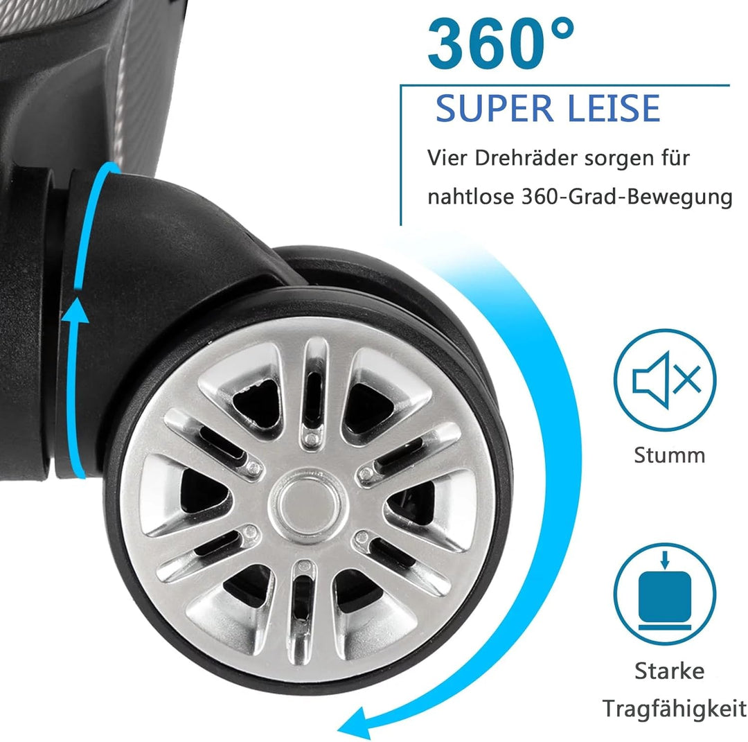 LALAHO Kofferset 3/4/5 teilig, Reisekoffer Set mit Kosmetikkoffer, Hartschalen Koffer Set aus ABS, G