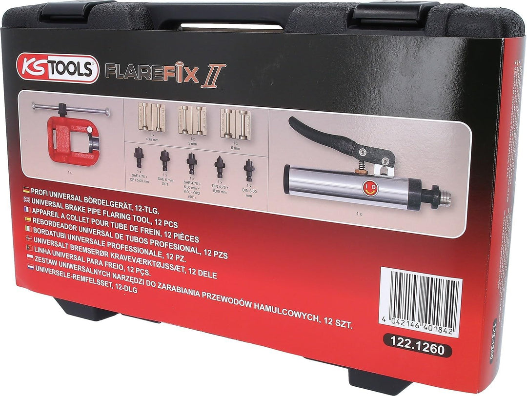 KS Tools 122.1260 Universal-Bördelgerät-Satz, 11-tlgFlarefix II Single, Single