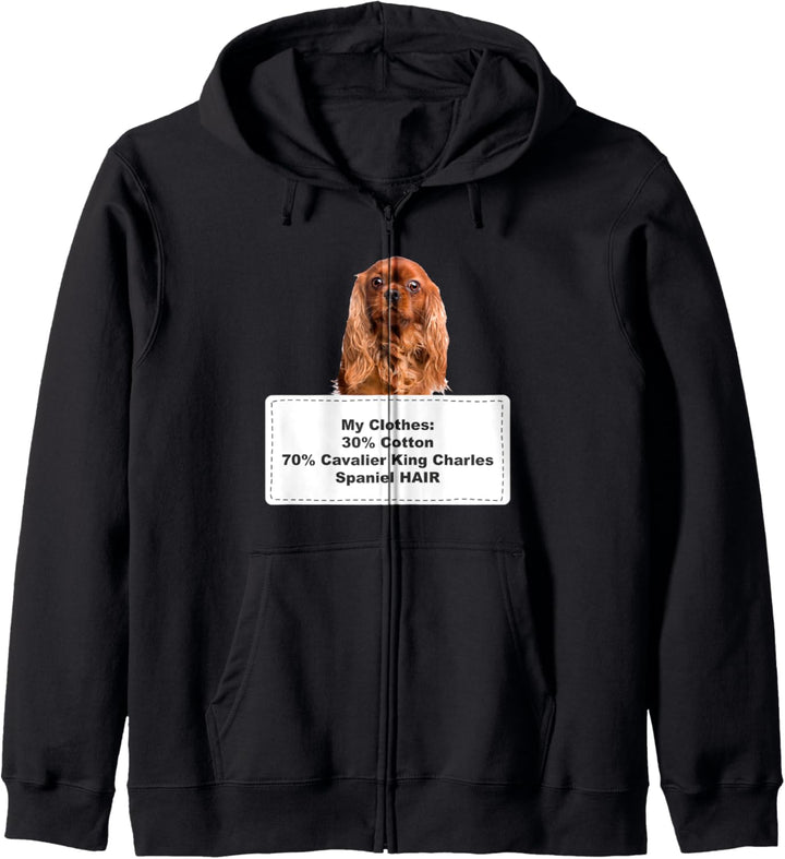 Funny Shedding Dog Cavalier King Charles Brown Kapuzenjacke