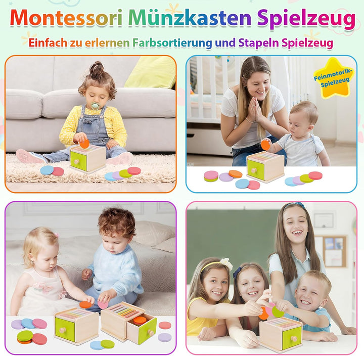 FCSONU Kinder Montessori Spielzeug ab 1 2 3 Jahre Jungen Mädchen, Holzspielzeug ab 1 Jahr, Motoriksp