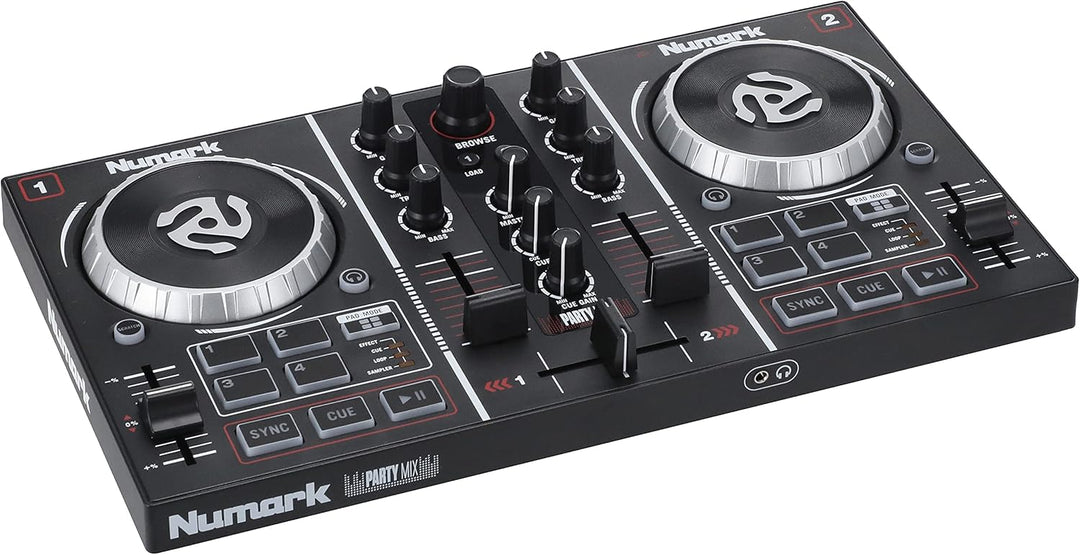 Numark Party Mix - der ursprüngliche 2-Kanal Plug und Play DJ Controller für Serato DJ Lite mit eing