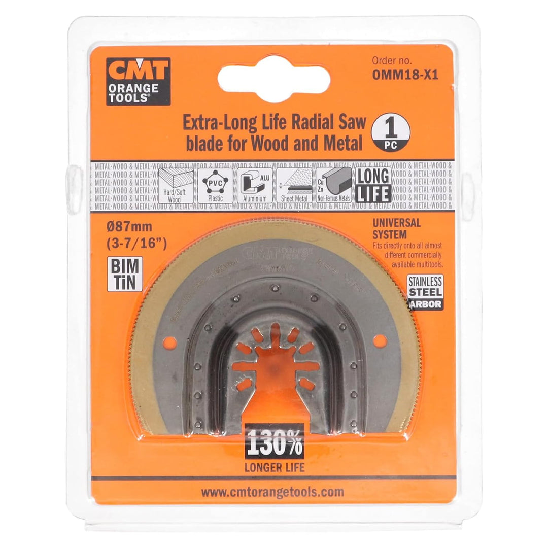 CMT ORANGE TOOLS OMM18-X1-87MM LANGLEBIGES RIFF-SEGMENTSÄGEBLATT FÜR HOLZ UND METALL