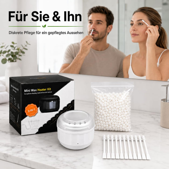 Nasenhaarentferner Wachs, Waxing Set mit Mini Wax Maschine und Nasenhaar Wachs Sticks, Wax Nasenwach