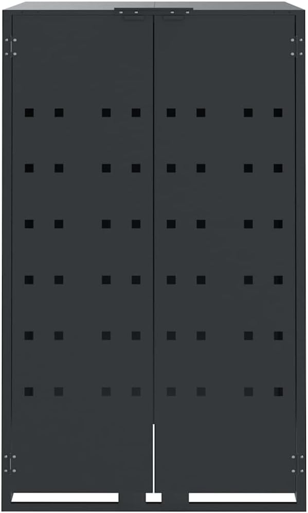 Mülltonnenbox für 1 Tonne Anthrazit 69x79x117 cm Stahl Leichtgewichtige Behälter 1 Fässer Anthrazit,