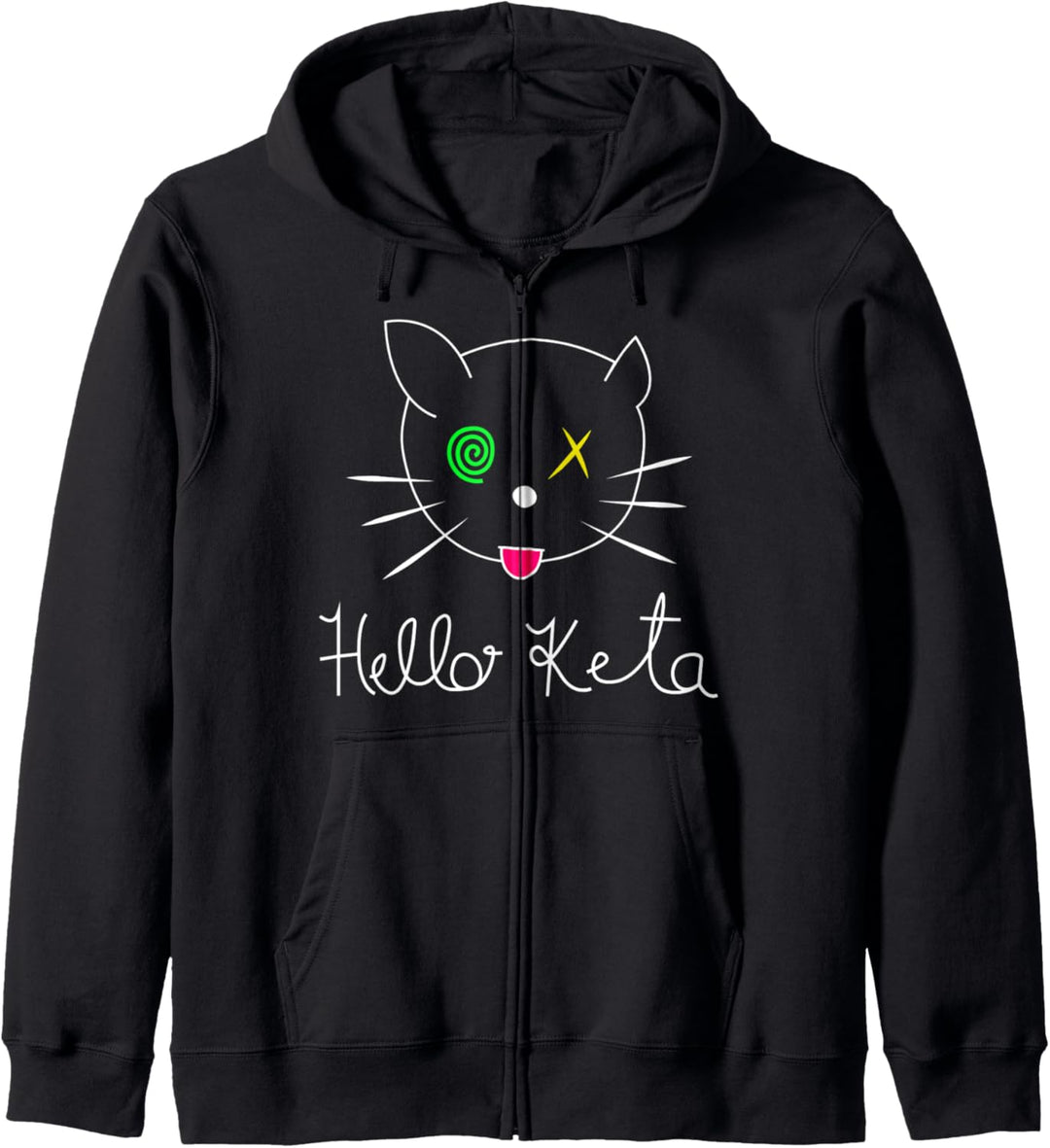 Keta Ballern Katze Design für Hardtekk Schranz Techno tanzen Kapuzenjacke