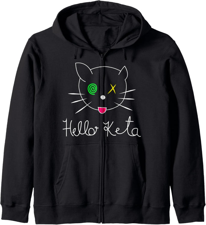 Keta Ballern Katze Design für Hardtekk Schranz Techno tanzen Kapuzenjacke