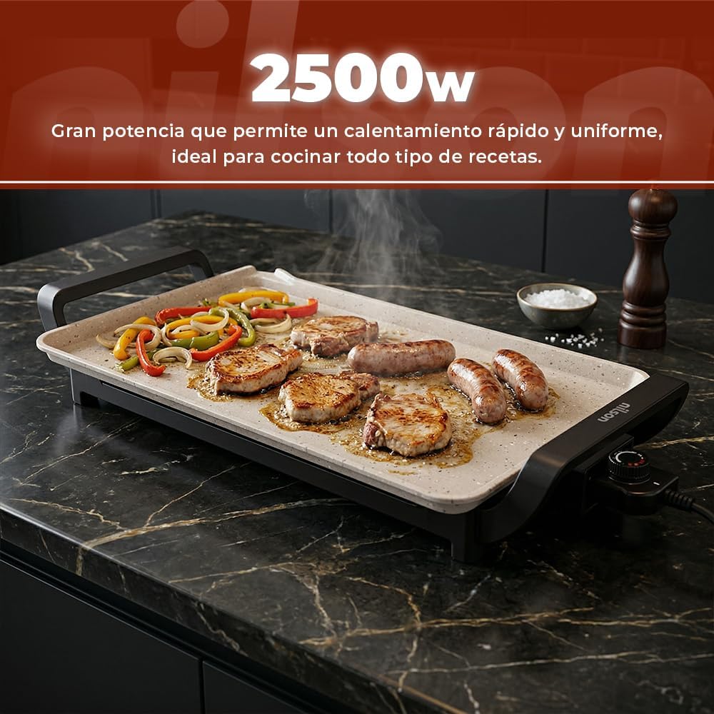 Elektrischer Grill und Sandwichtoaster, doppelt, 2300 W, Temperaturkontrolle, Öffnung 180 Grad, anti