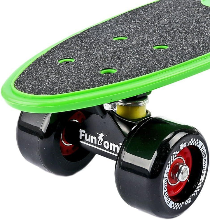 FunTomia Miniboard Cruiser Skateboard mit 70/65mm Big Wheel Rollen inkl. MACH1 Kugellager grün mit R