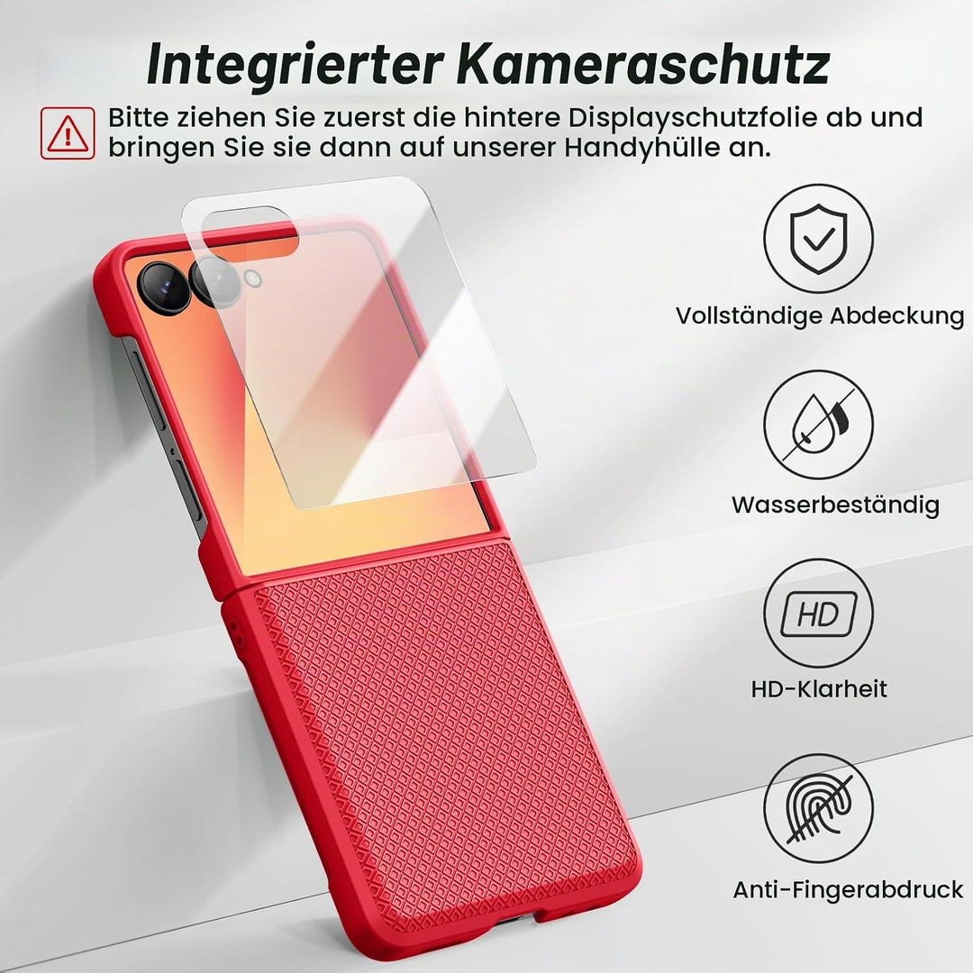 Doeshine für Samsung Galaxy Z Flip 7 Hülle [Not für Flip 7FE] mit Scharnierschutz &amp; Displayschutzfol