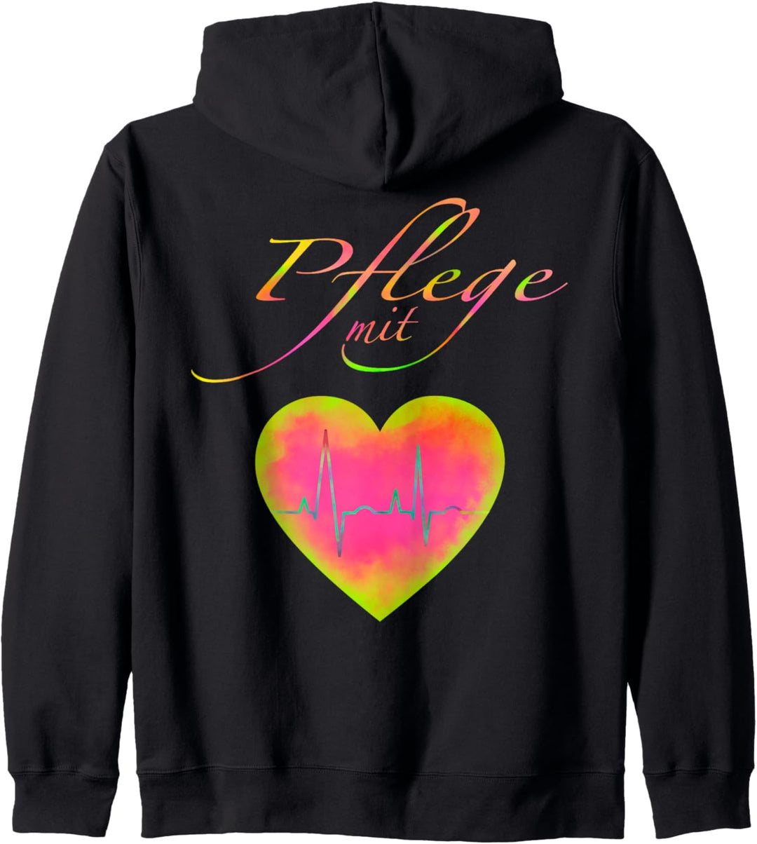 Pflege mit Herz! Pk BA Herzschlag design für Pflegekräfte Kapuzenjacke