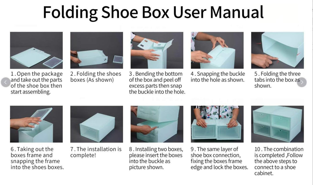 Schuhboxen Stapelbar Transparenter Schuhkarton 20er-Set Atmungsaktiver Schuhkarton Aufbewahrungsbox