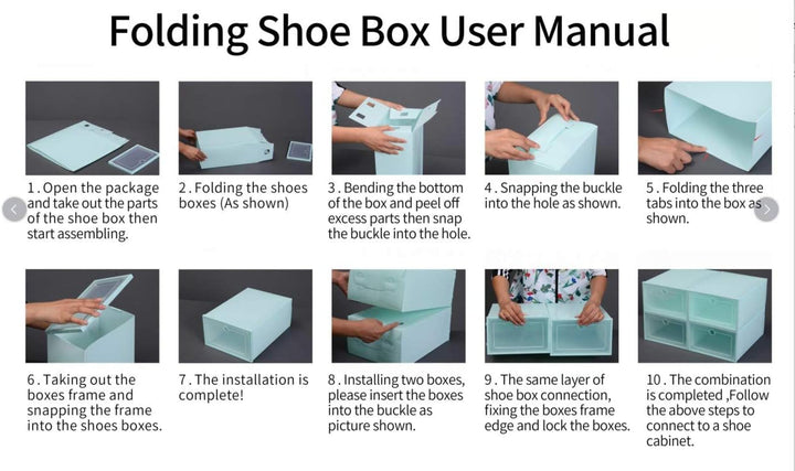 Schuhboxen Stapelbar Transparenter Schuhkarton 20er-Set Atmungsaktiver Schuhkarton Aufbewahrungsbox