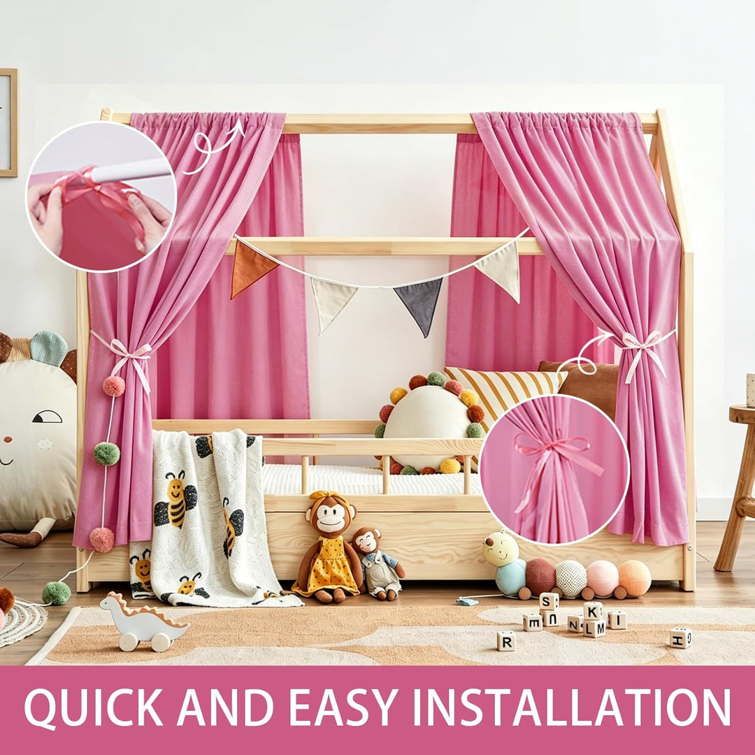 Hausbett Himmel, 2 Stück Betthimmel Hausbett Musselin, Baldachin Kinderzimmer Stoffhimmel für Hausbe
