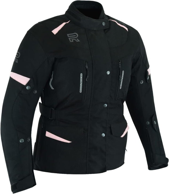 RS Motorradjacke für Damen, Textil, Winter, wasserdicht, mit (CE) Protektoren XL Rosa, XL Rosa