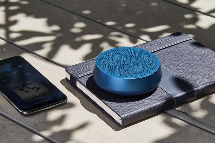 Lexon Mino L - Haut-parleur Compatible Bluetooth 5W, Rechargeable, Mains libres, USB-C - Aluminium/B