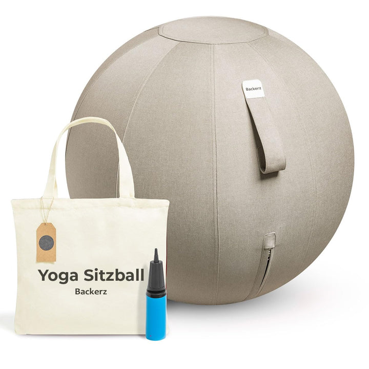 Backerz Sitzball 65 cm - Ergonomische Sitzmöbel für Büro und Heimbüro - Langlebiger Stoff, Gymnastik