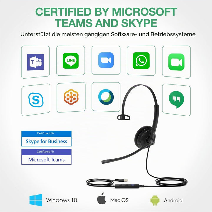 Yealink Headset UH34 Mono Teams, UH34 Mono Teams