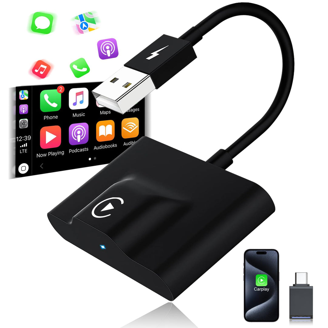 XHU Wireless CarPlay Adapter – Werkseitig Verkabeltes zu Wireless CarPlay, Plug and Play CarPlay Wir