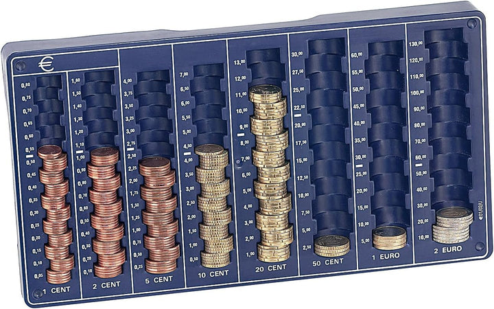 PEARL Münzsortierer Spardose: 8er-Set Euro-Münzbretter für alle Euro- und Cent-Münzen (Münzsortierer